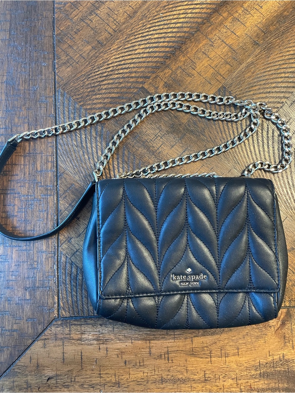 Kate Spade Black Quilted Leather Chain Strap Crossbody